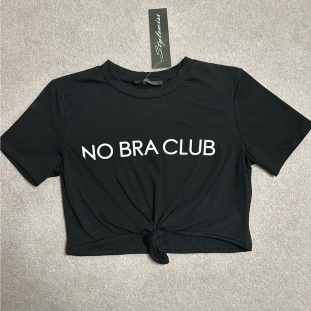 Black Graphic Tee with White Text - Picture 2 of 2